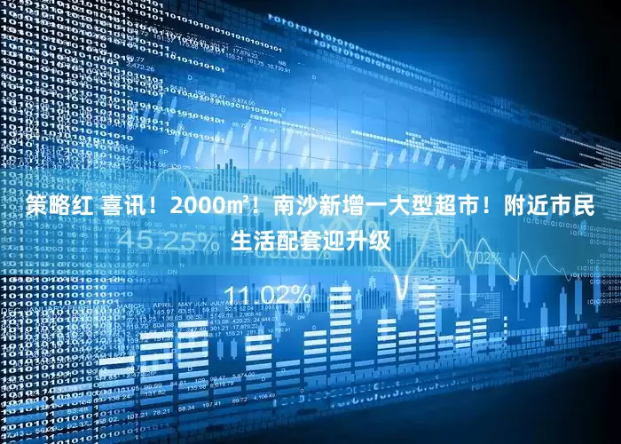 策略红 喜讯！2000㎡！南沙新增一大型超市！附近市民生活配套迎升级